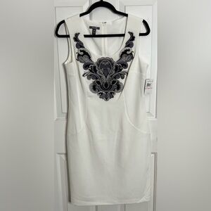 Muse Sheath Solid Ivory Dress NWT